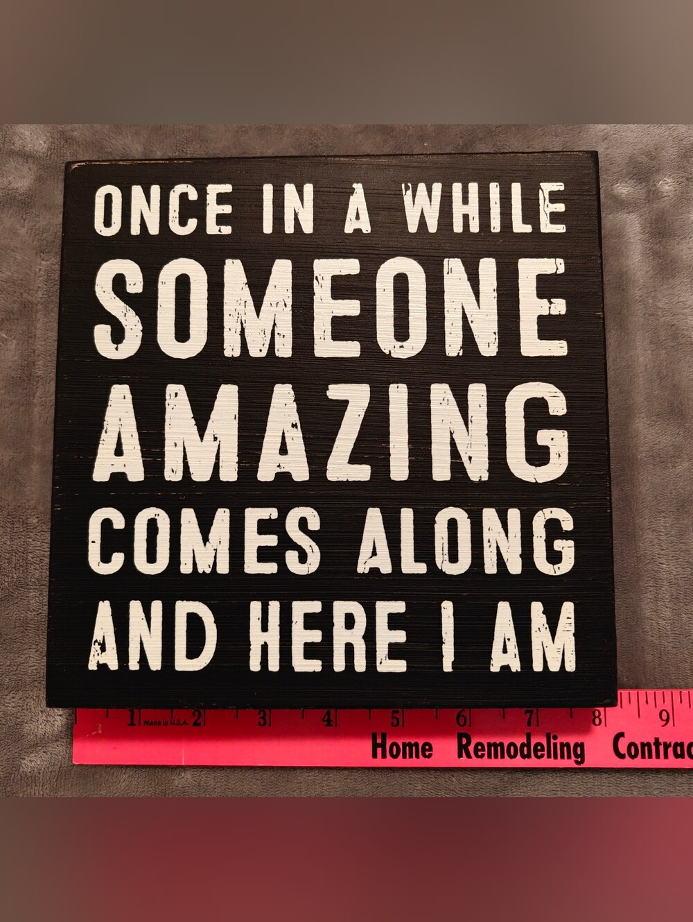 Home Accents Black and White 'Someone Amazing' Wood Sign